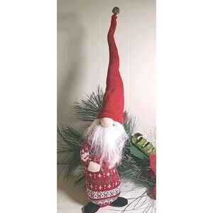 NWT Nordic Gnome Christmas Shelf  18"  Knit Hat Pattern Knit Body Midwest Gift